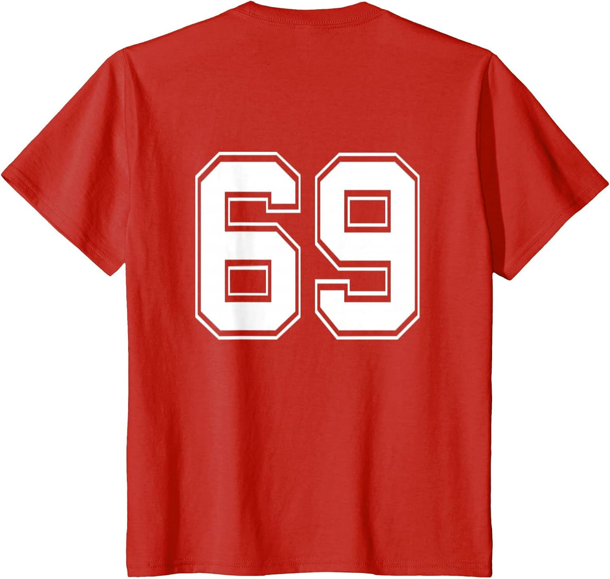 Number 69 Football Baseball Soccer Jersey Uniform T Shirt T-Shirt - Red