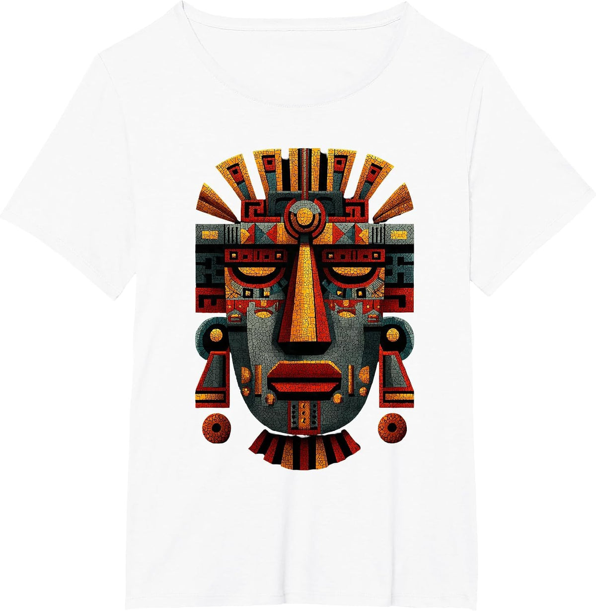 Aztec Toltec Inca Maya Mexican Feathered Mayan Indigenous T-Shirt - White