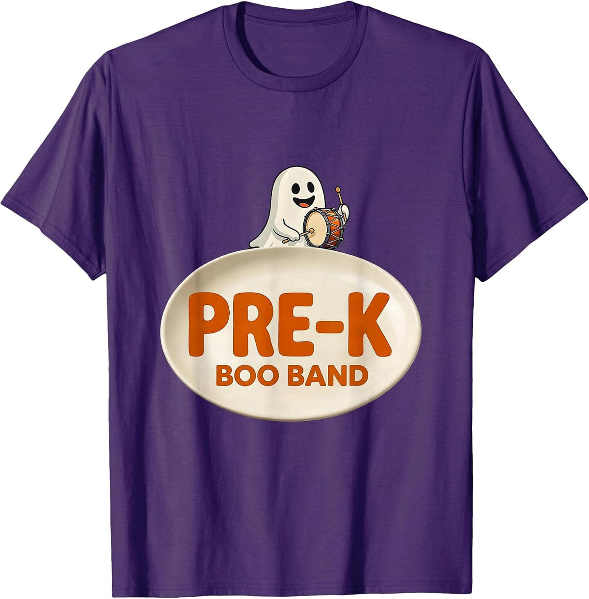 Men's Pre-K Boo Band Cute Playful Halloween Teacher Preschool T-Shirt - Purple