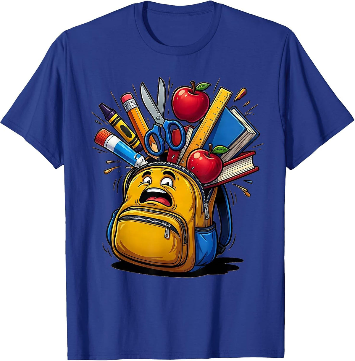 Paraprofessional Overflowing Backpack Graphic T-Shirt - Royal Blue