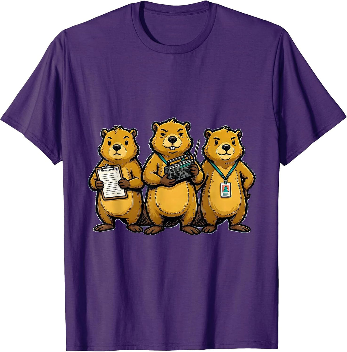 Original Beaver Aide Characters Funny Paraprofessional SPED T-Shirt - Purple