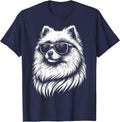 Pomeranian Sunglasses T-Shirt - Navy Blue