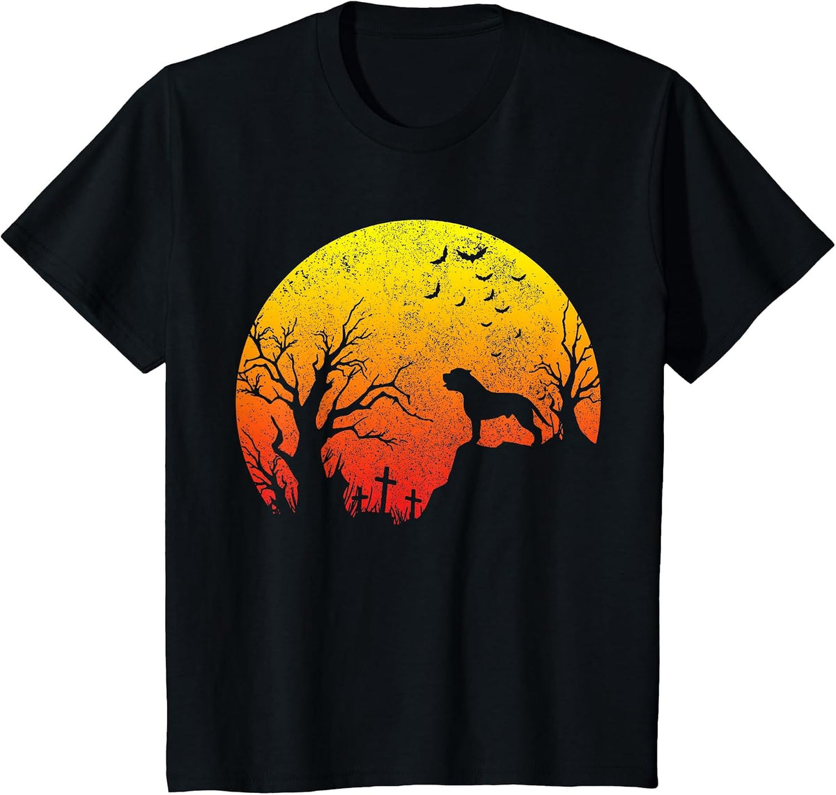 Pitbull Halloween Dog Funny Vintage Pitbull Dad Mom T-Shirt - Black