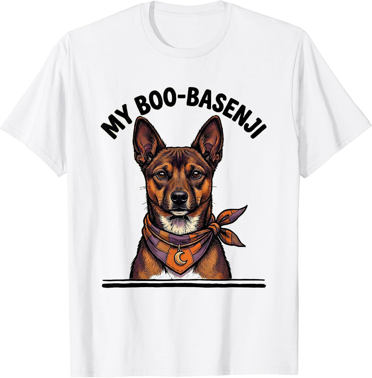 Men's My Boo-Basenji Funny Dog Lover Halloween Costume T-Shirt - White