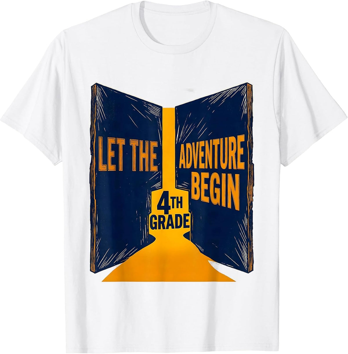 Men's Let The 4th Grade Adventure Begin Fourth Grade Teacher Team T-Shirt - White