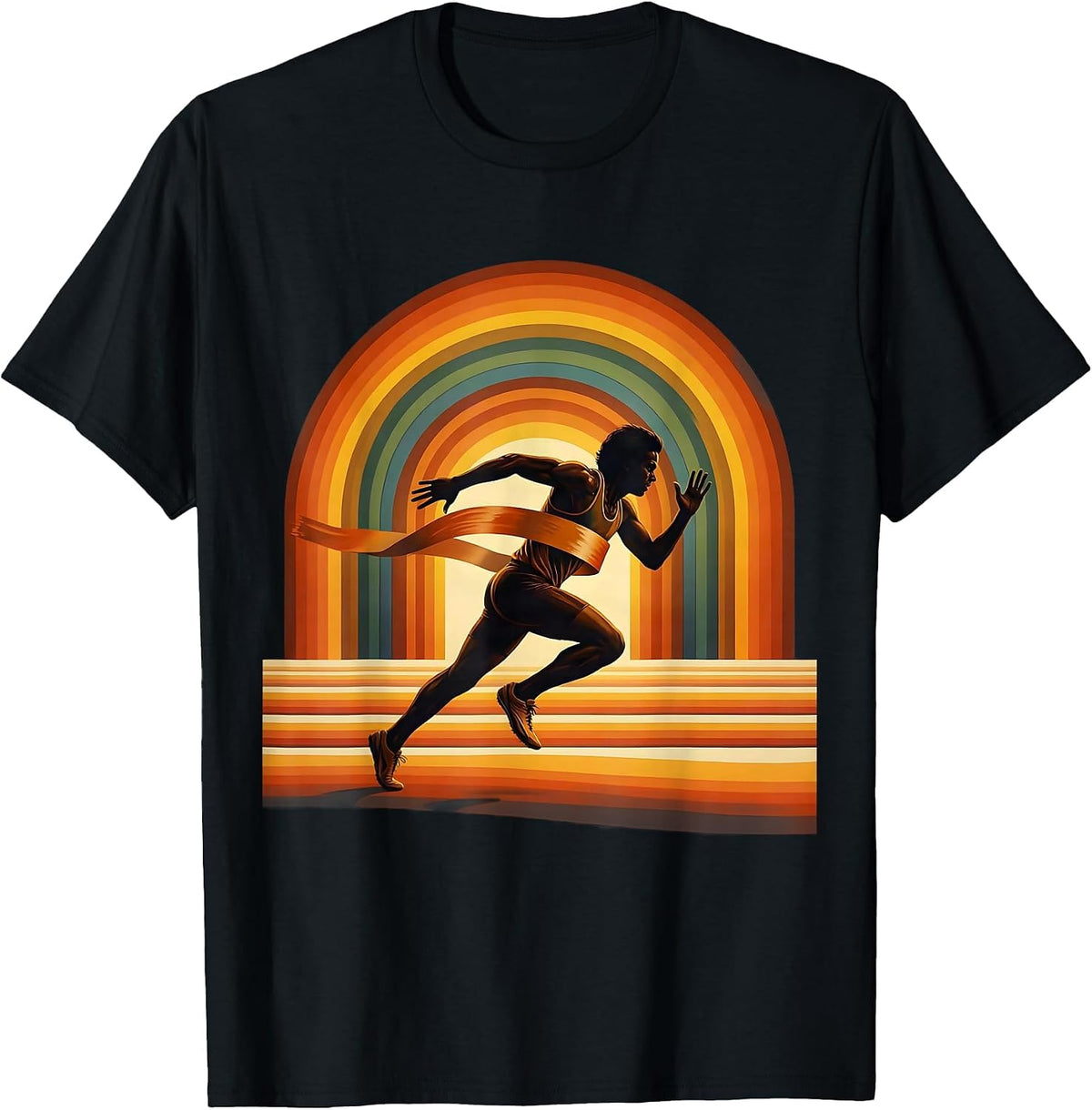 Men's Sprinter Finish Line Burst Running Graphic T-Shirt - Black