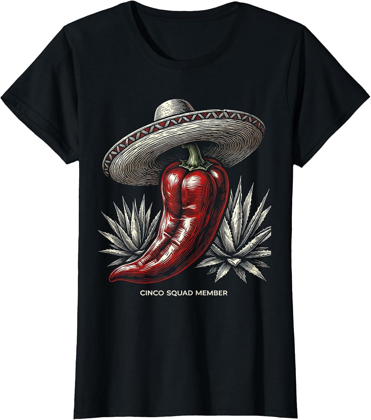 Cinco De Mayo Cinco Squad Member Design T-Shirt - Black