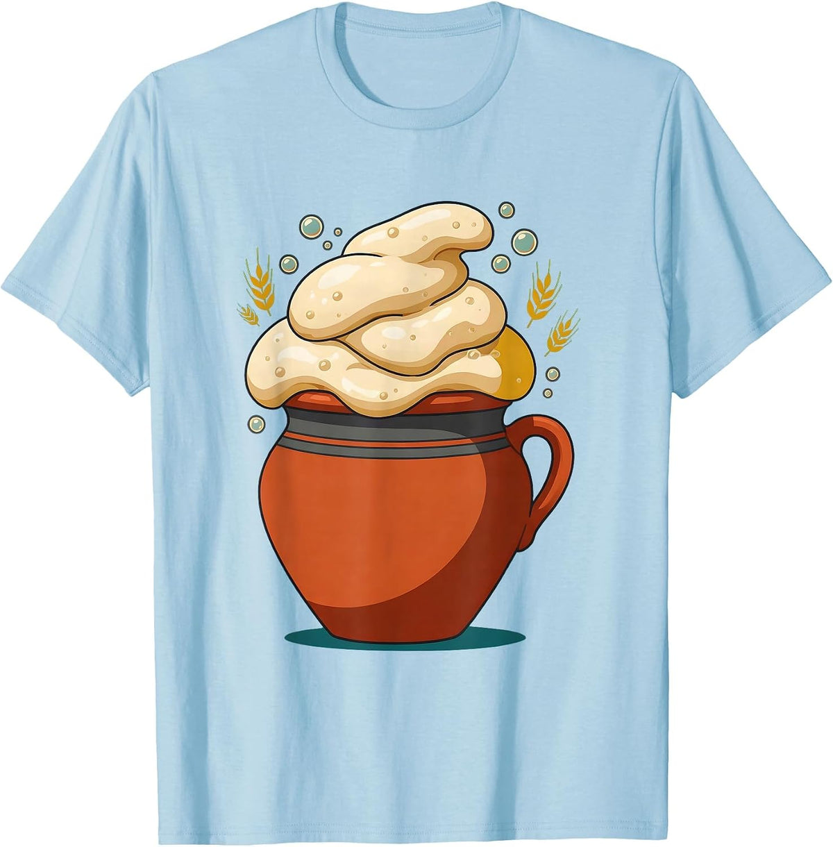 Sourdough Era Clay Crock Active Starter Illustration T-Shirt - Baby Blue