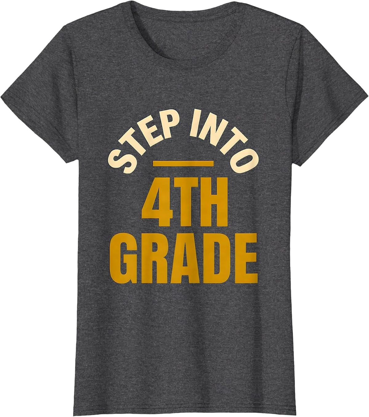 Women's Step Into 4th Grade Fourth Grade Teacher Back To School T-Shirt - Dark Heather Grey
