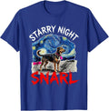 Starry Night Snarl Punk Metal Dog Art Parody Cat Lover T-Shirt - Royal Blue