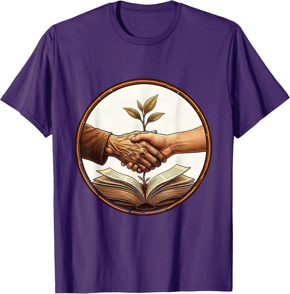 Sealed Hands Passing Knowledge Black History Month Pride T-Shirt - Purple