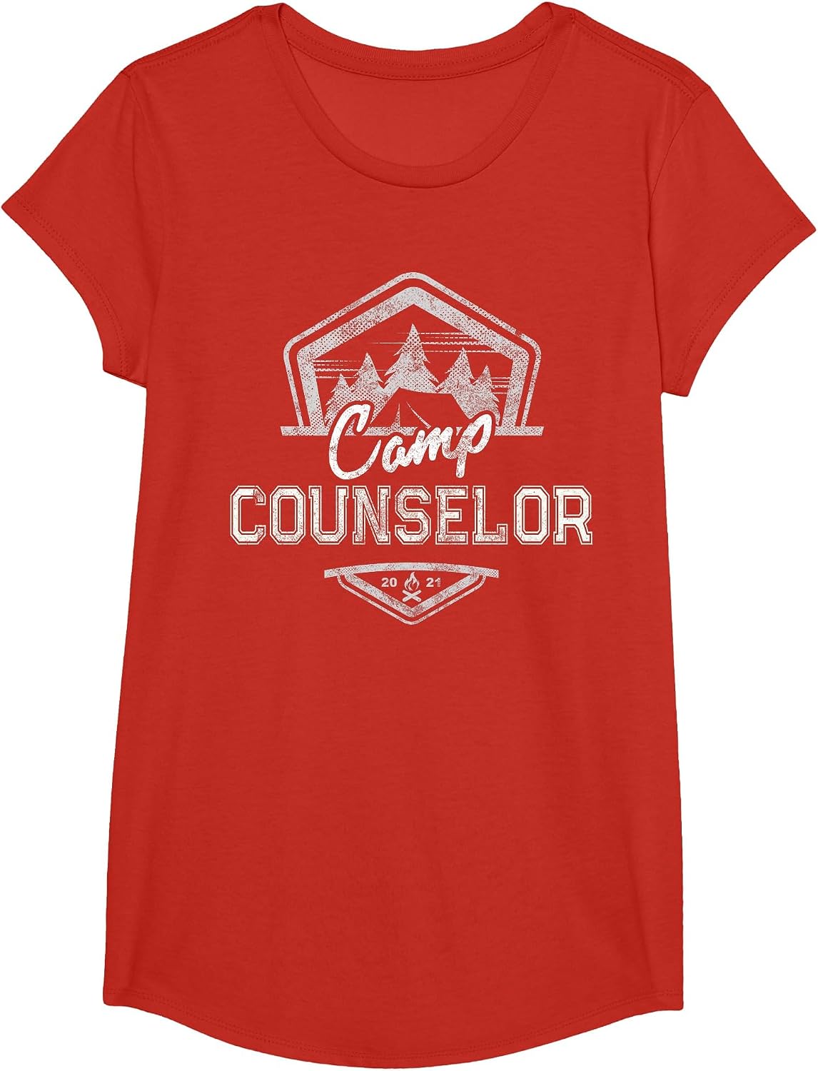 Vintage Camp Counselor Campground Crew Teacher Director Team T-Shirt - Girls Red