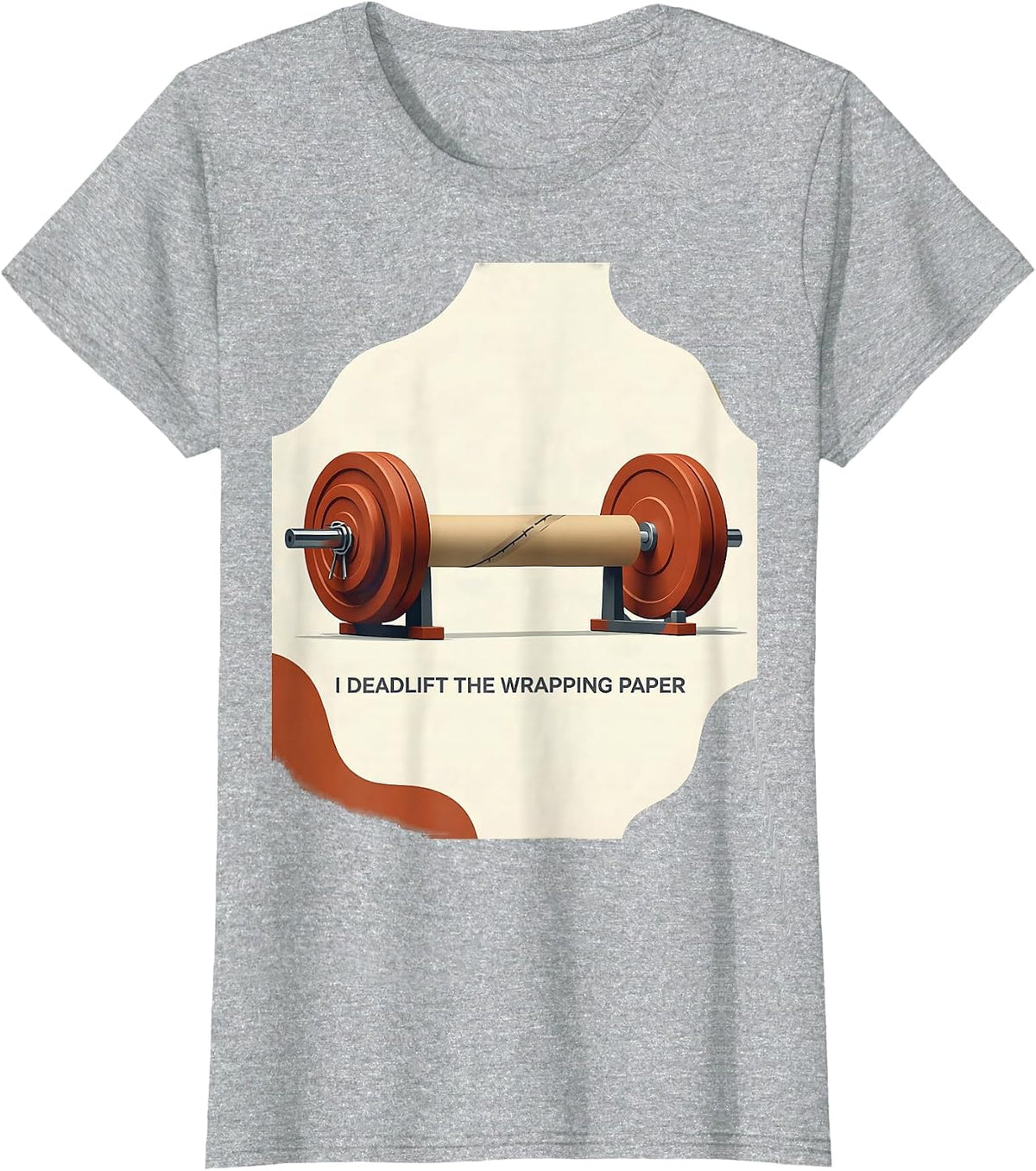 I Deadlift The Wrapping Paper Funny Christmas Gym T-Shirt - Heather Grey