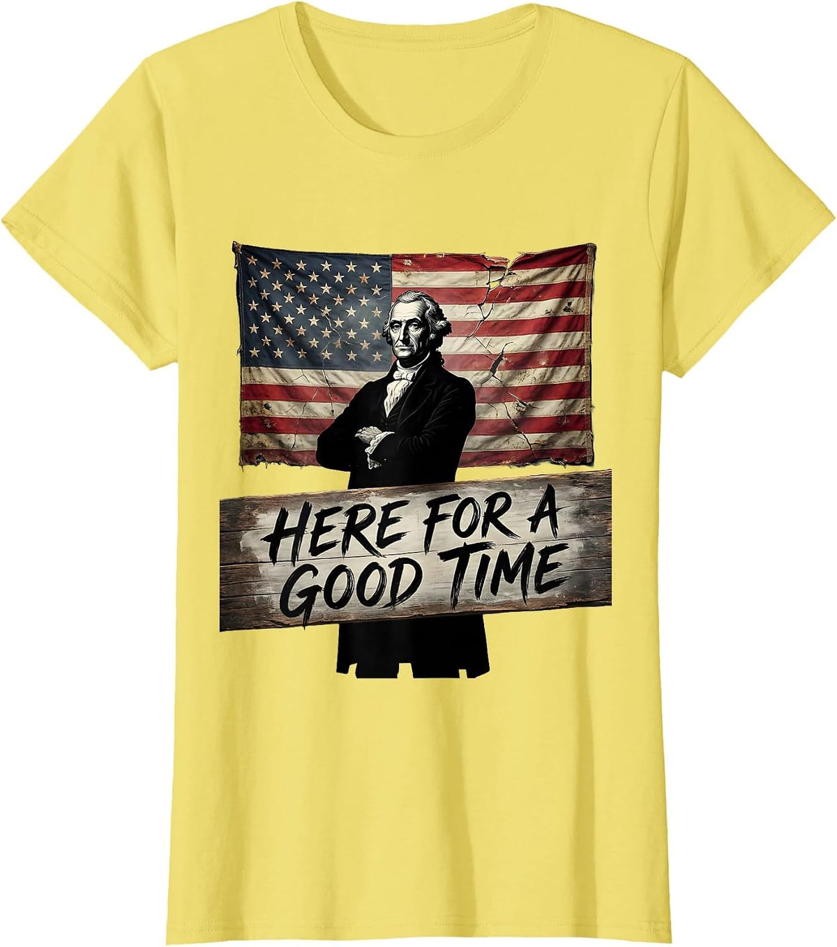Here For A Good Time Substitute Teacher Design T-Shirt - Lemon Yellow
