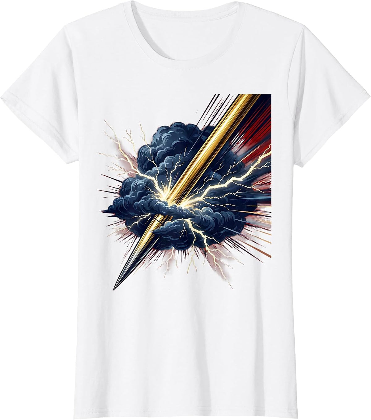 Women's Javelin Through Thundercloud Sports Graphic T-Shirt - White