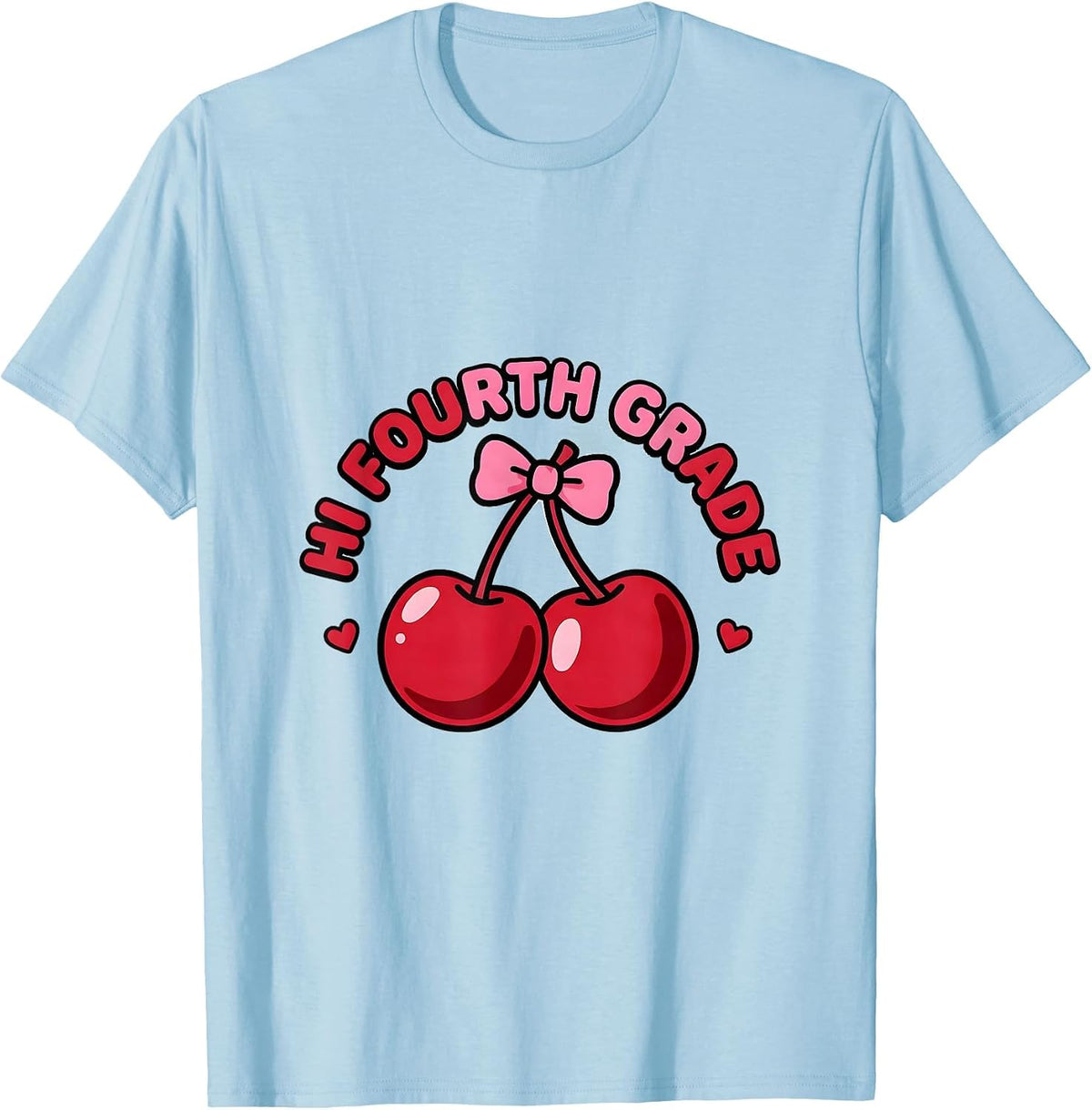 Men's Hi Fourth Grade Leopard Teacher Back To School Girls T-Shirt - Baby Blue