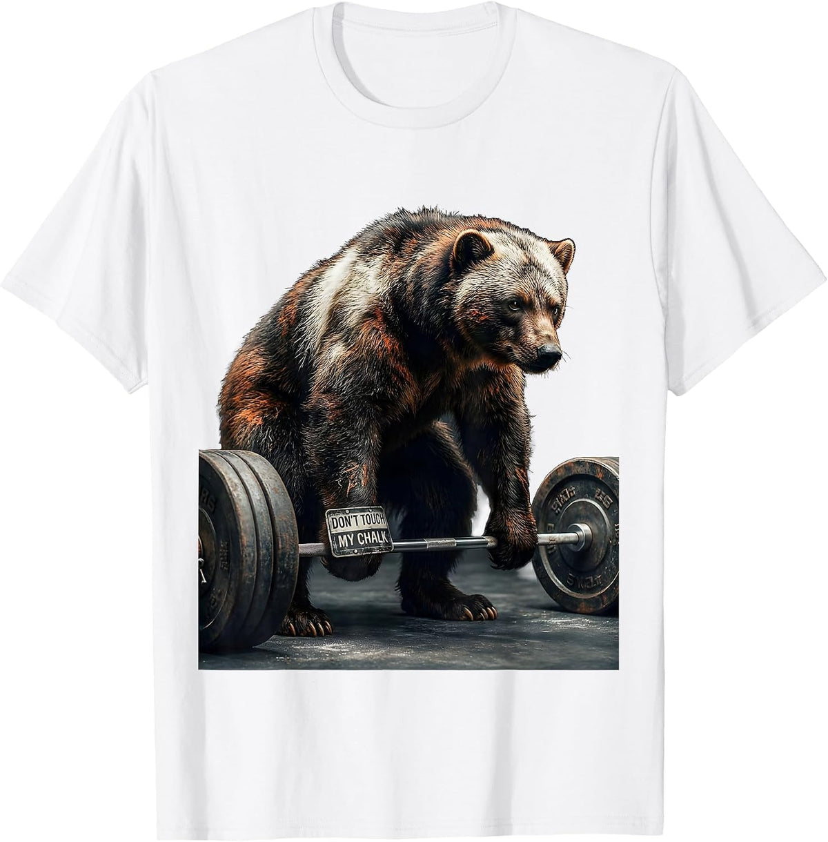 Men's Don't Touch My Chalk Funny Gym Weightlifting Workout Humor T-Shirt - White