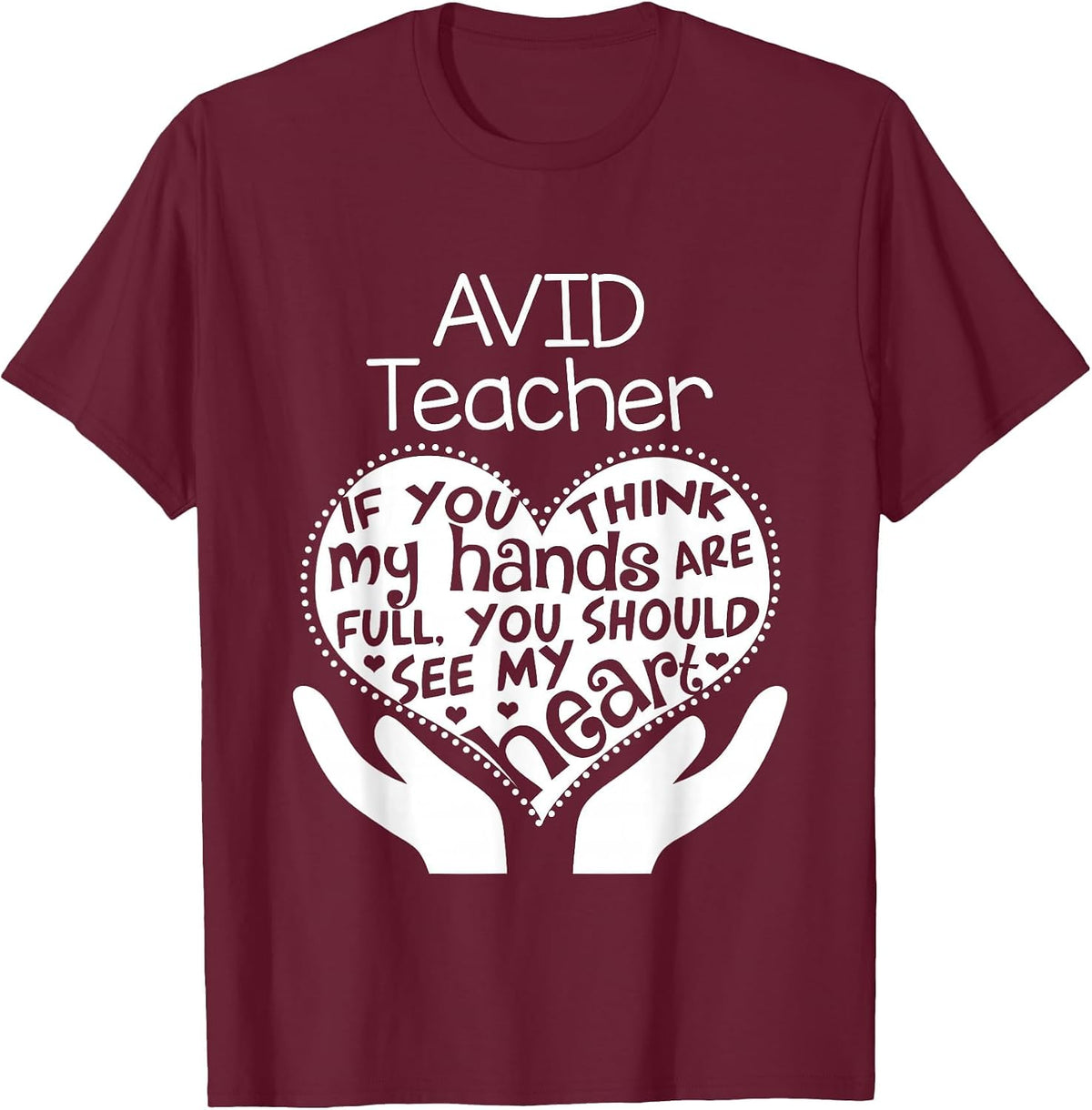 AVID Program Teacher Heart School T Shirt Team Group Gift T-Shirt - Burgundy