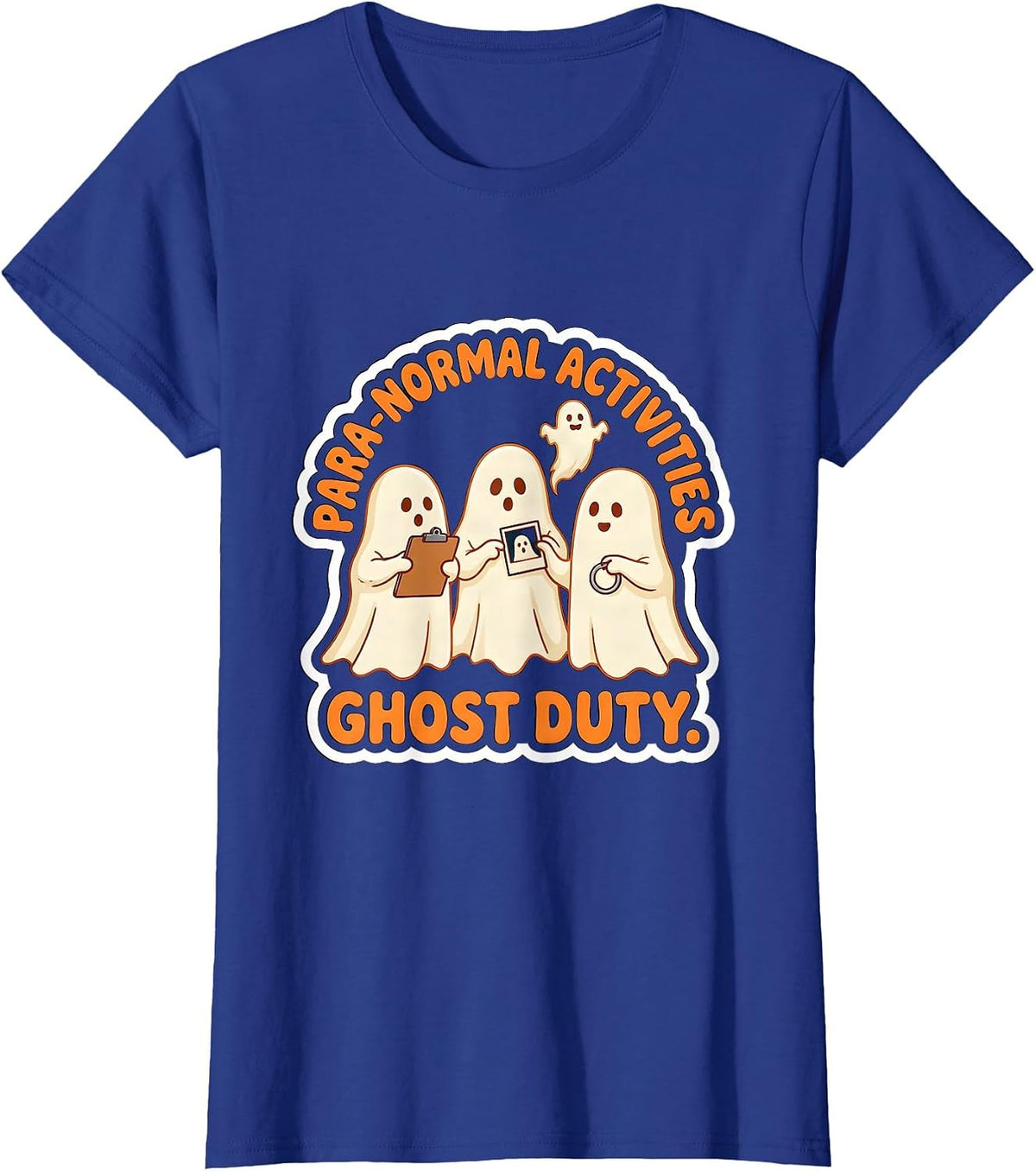 Women's Para-Normal Activities Ghost Duty Cute SPED Paraprofessional T-Shirt - Royal Blue