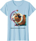 Women's I Mean Love When I Wheek Cute Guinea Pig Lover Humor T-Shirt - Baby Blue