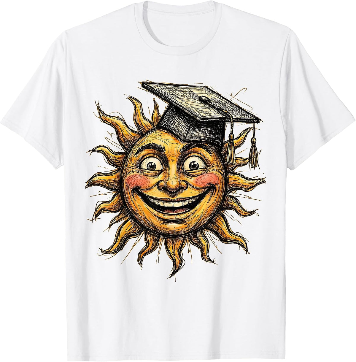 Men's Paraprofessional Graduation Sun Graphic T-Shirt - White