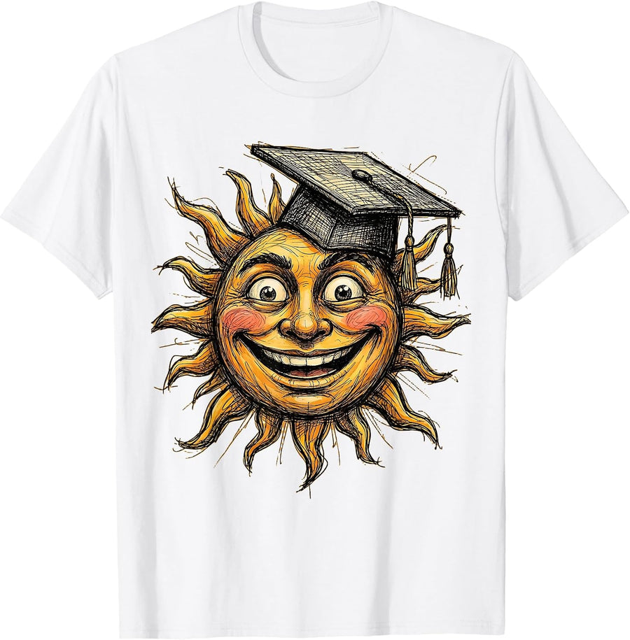 Men's Paraprofessional Graduation Sun Graphic T-Shirt - White