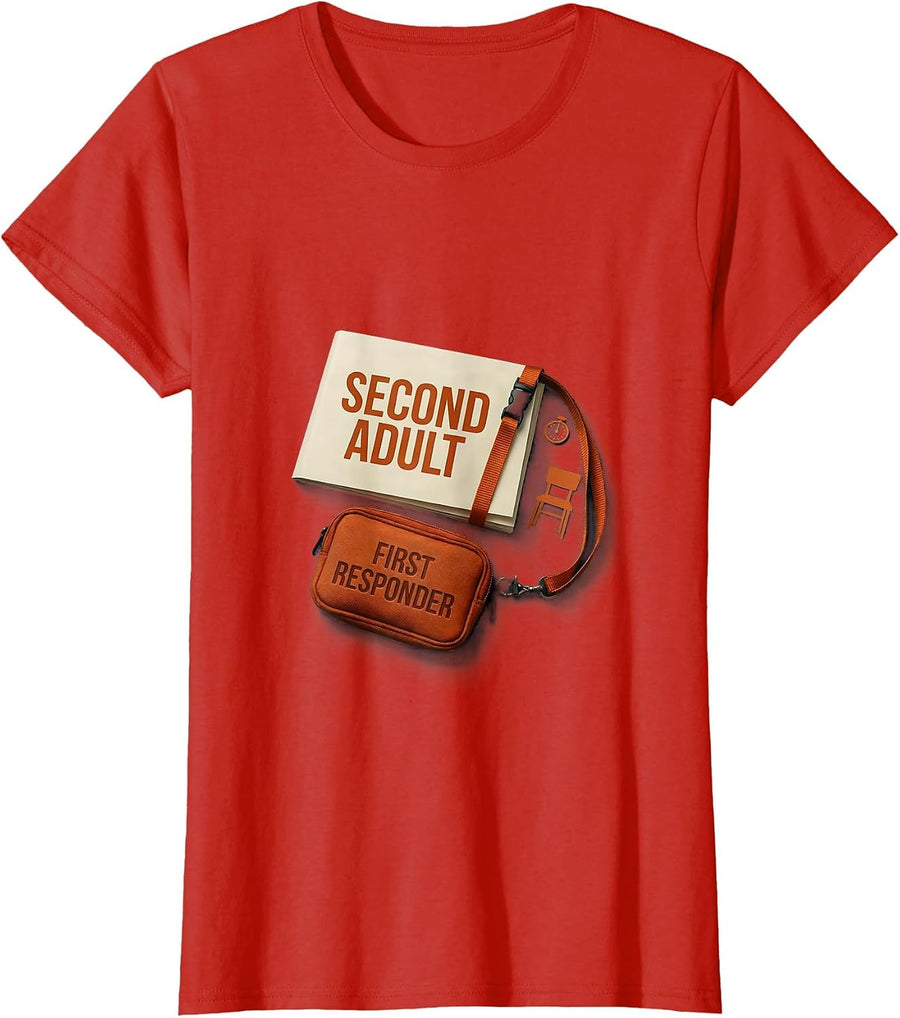 Women's Second Adult First Responder Minimalist Paraprofessional T-Shirt - Red