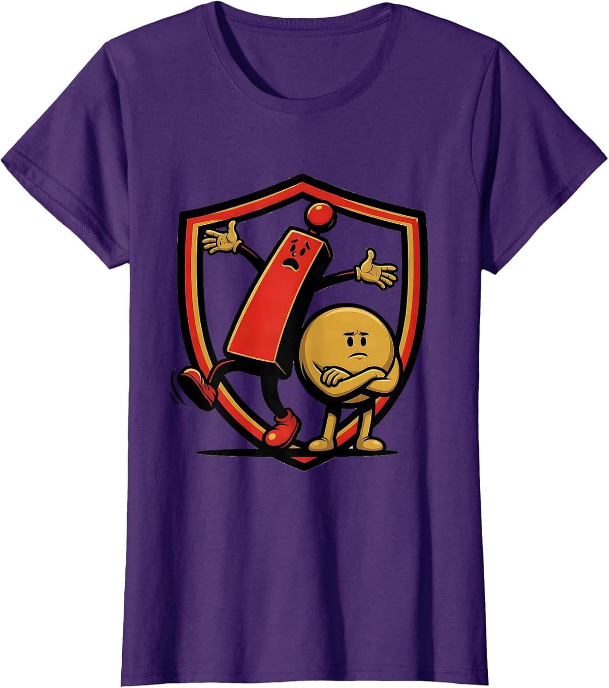Women's Alarm Exclamation Mark Grammar Teacher Humor T-Shirt - Purple