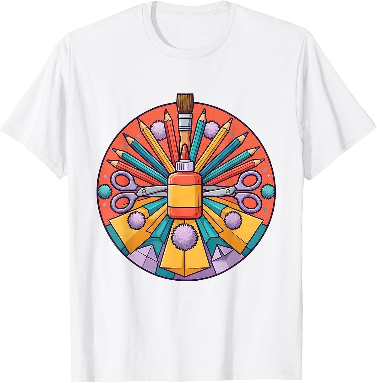 Men's Daycare Teacher Craft Supplies Graphic Tee T-Shirt - White