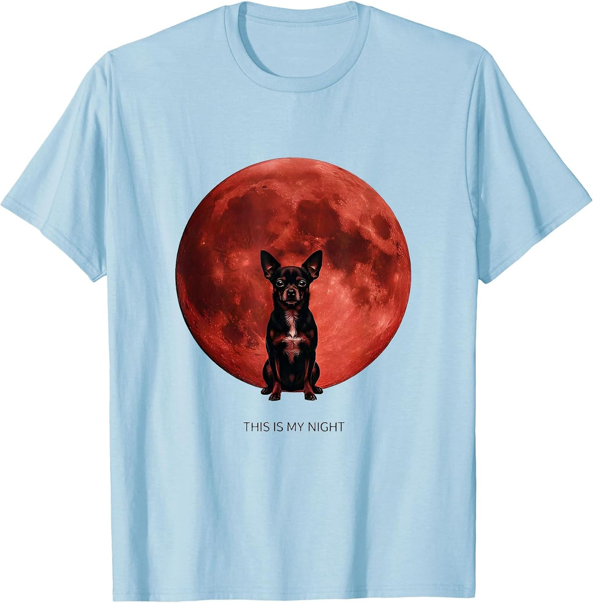 Men's This Is My Night Minimalist Chihuahua Dog Owner Halloween T-Shirt - Baby Blue