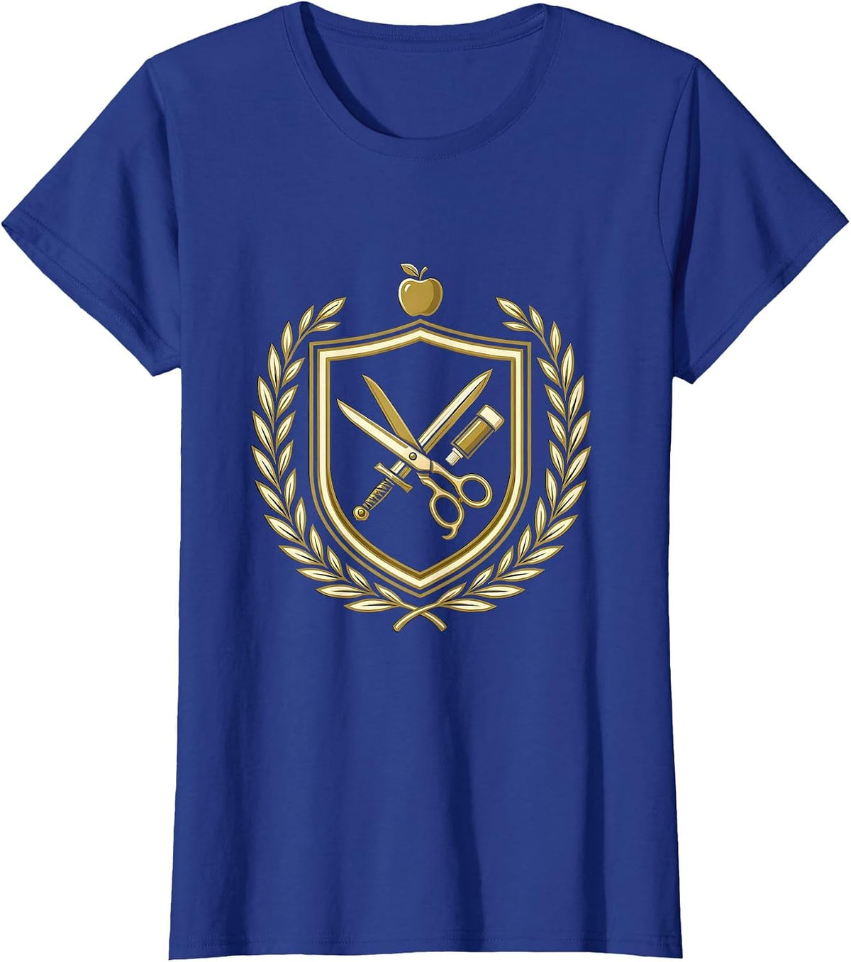 Women's 5th Grade Teacher Scissors Glue Crossed Design T-Shirt - Royal Blue