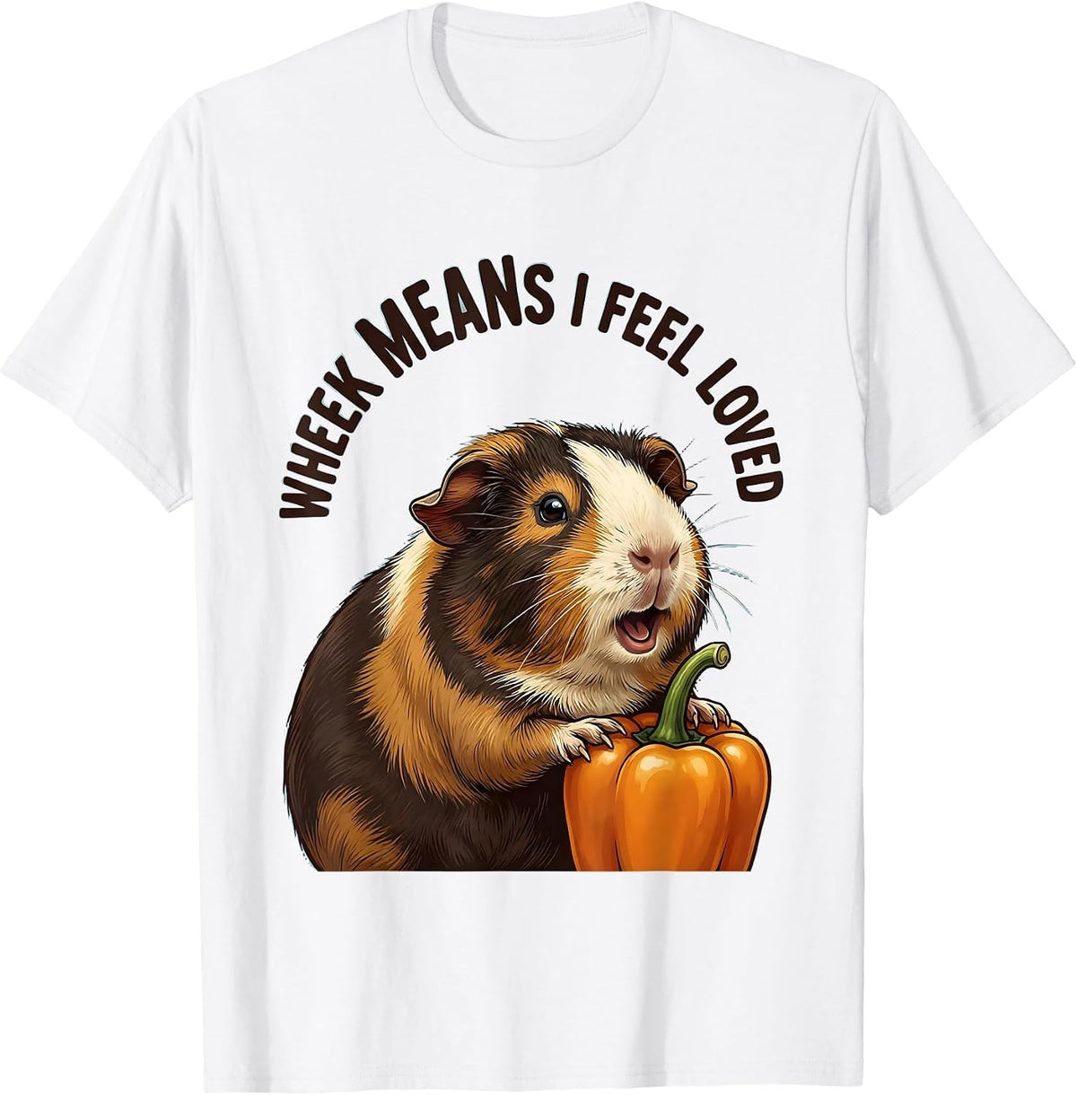 Men's Wheek Means I Feel Loved Funny Guinea Pig Owner Pet Lover T-Shirt - White