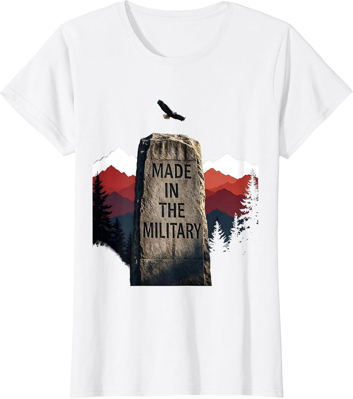 Made in the Military Veteran Pride Design T-Shirt - White