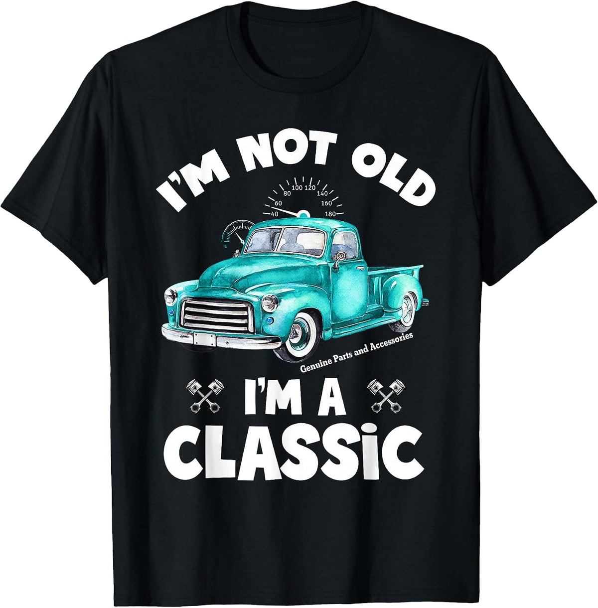 Retro Vintage I'm Not Old I'm Classic Funny Car Graphic T-Shirt - Black