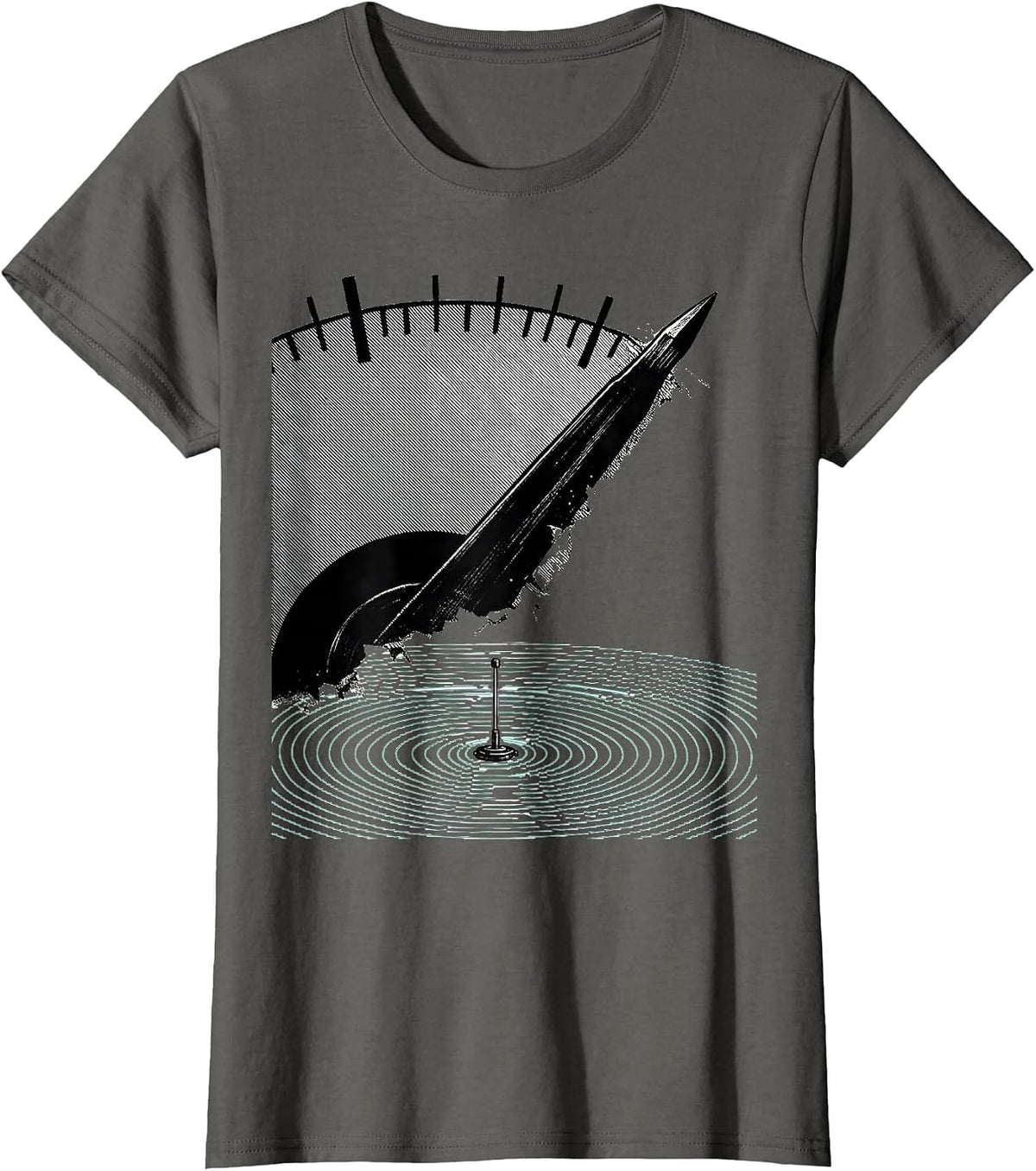 Women's Analog Meter Needle Ham Radio Operator Humor T-Shirt - Asphalt Grey