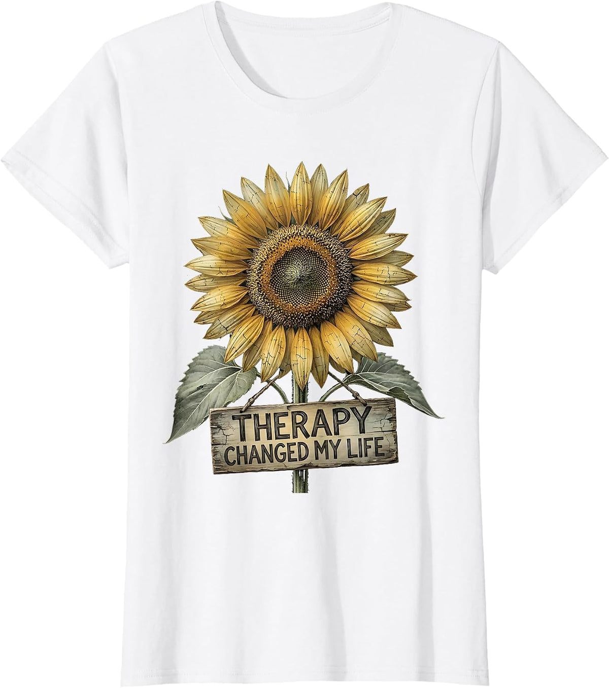 Women's Therapy Changed My Life Mental Health Awareness T-Shirt - White