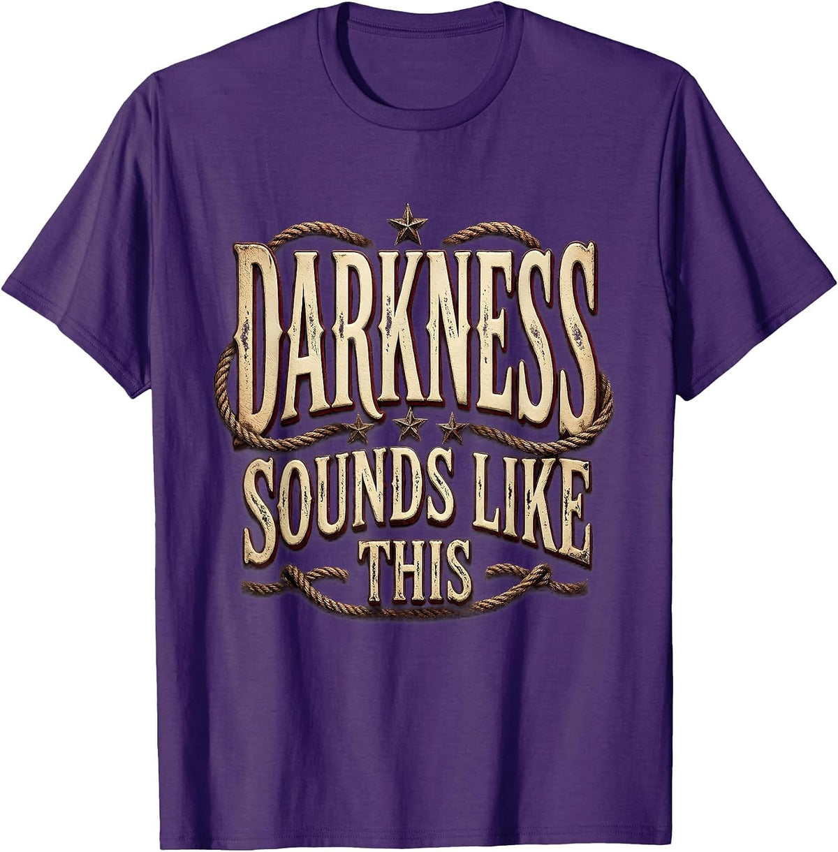 Darkness Sounds Like This Death Metal Design T-Shirt - Purple