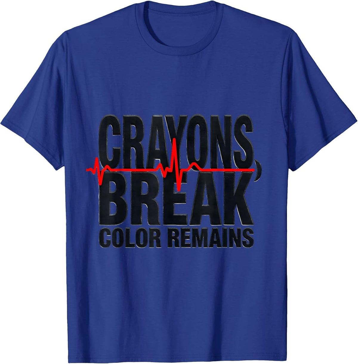 Men's Crayons Break, Color Remains Mental Health Awareness Support T-Shirt - Royal Blue
