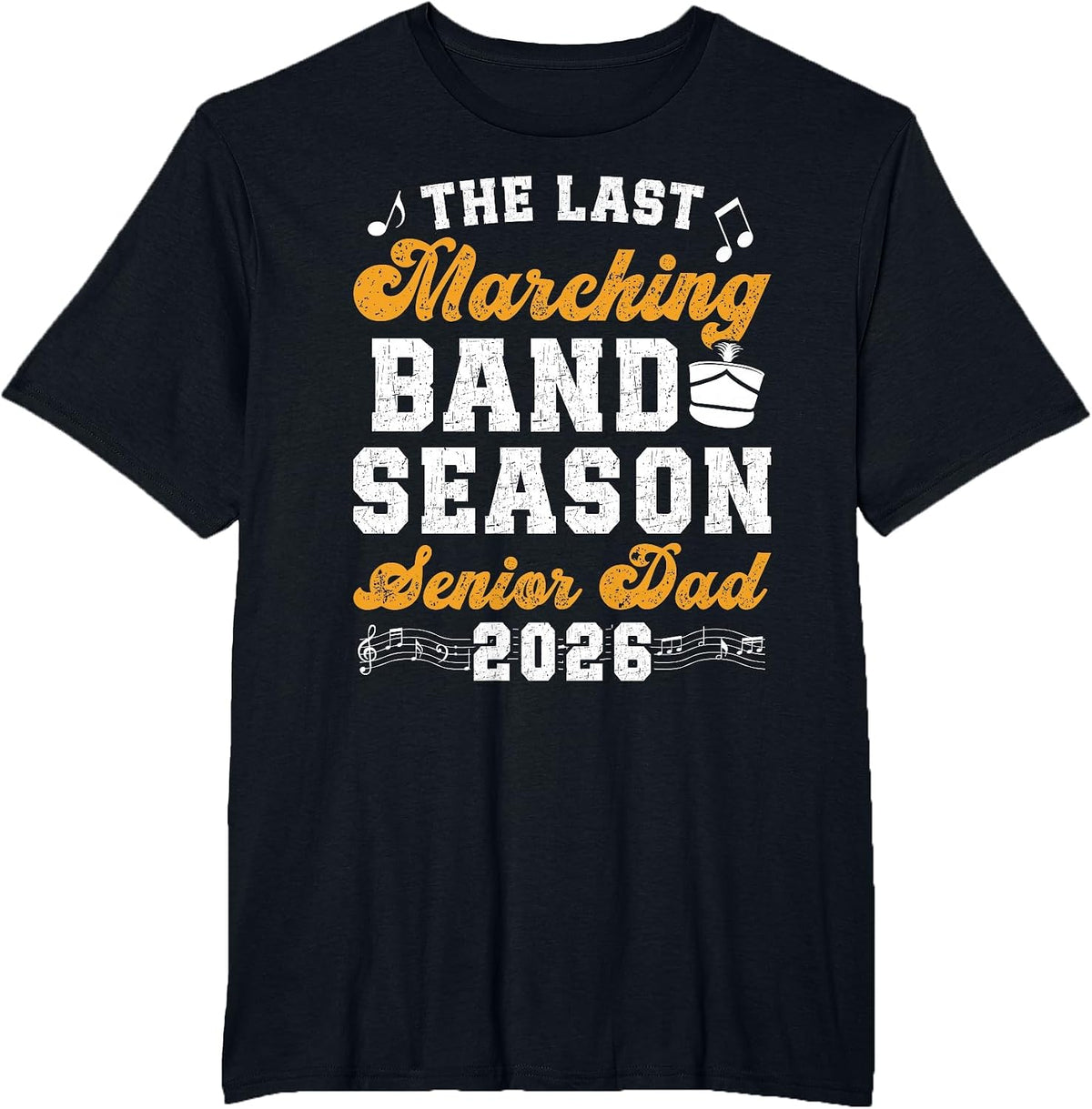 Proud Senior Band Dad 2026 Senior Marching Band Dad 2026 T-Shirt - Black