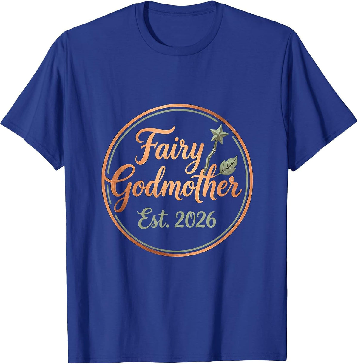 Fairy Godmother Est. 2026 Boho Typography Grandma Gift T-Shirt - Royal Blue