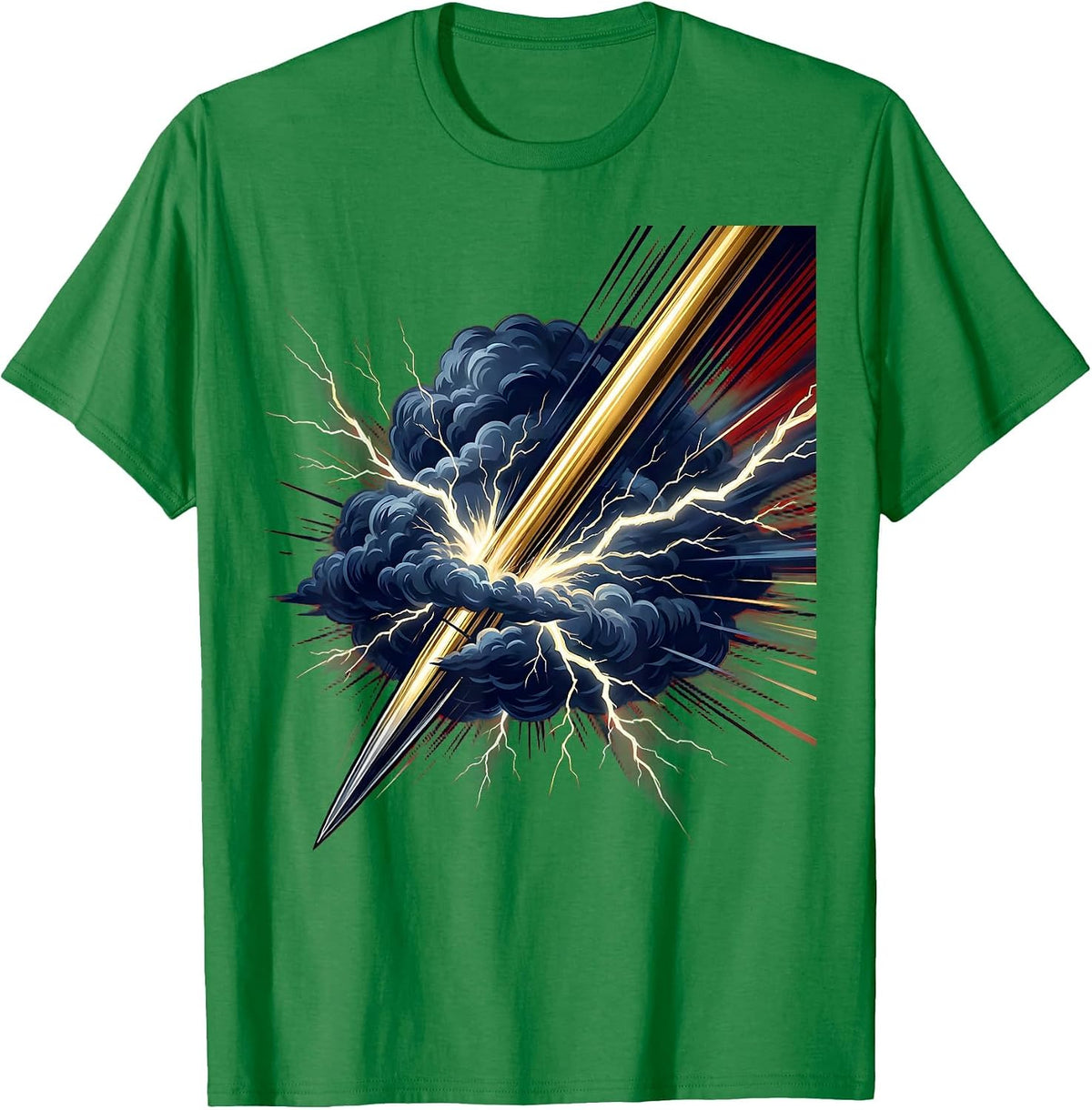 Men's Javelin Through Thundercloud Sports Graphic T-Shirt - Kelly Green