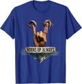 Horns Up Always Metal Music Graphic Design T-Shirt - Royal Blue