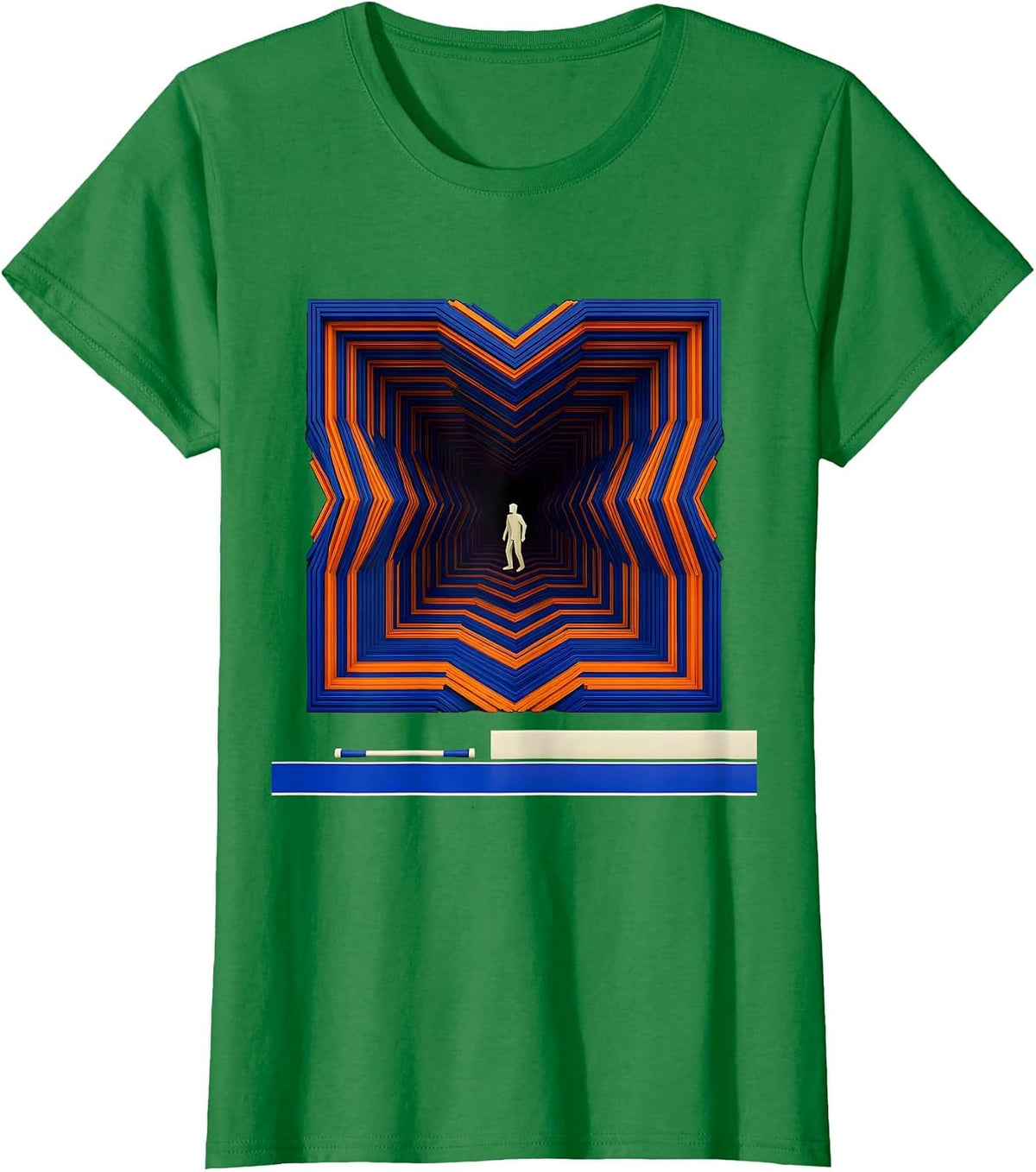 Women's Angular Zigzag Course Gates Cross Country Runner Humor T-Shirt - Kelly Green