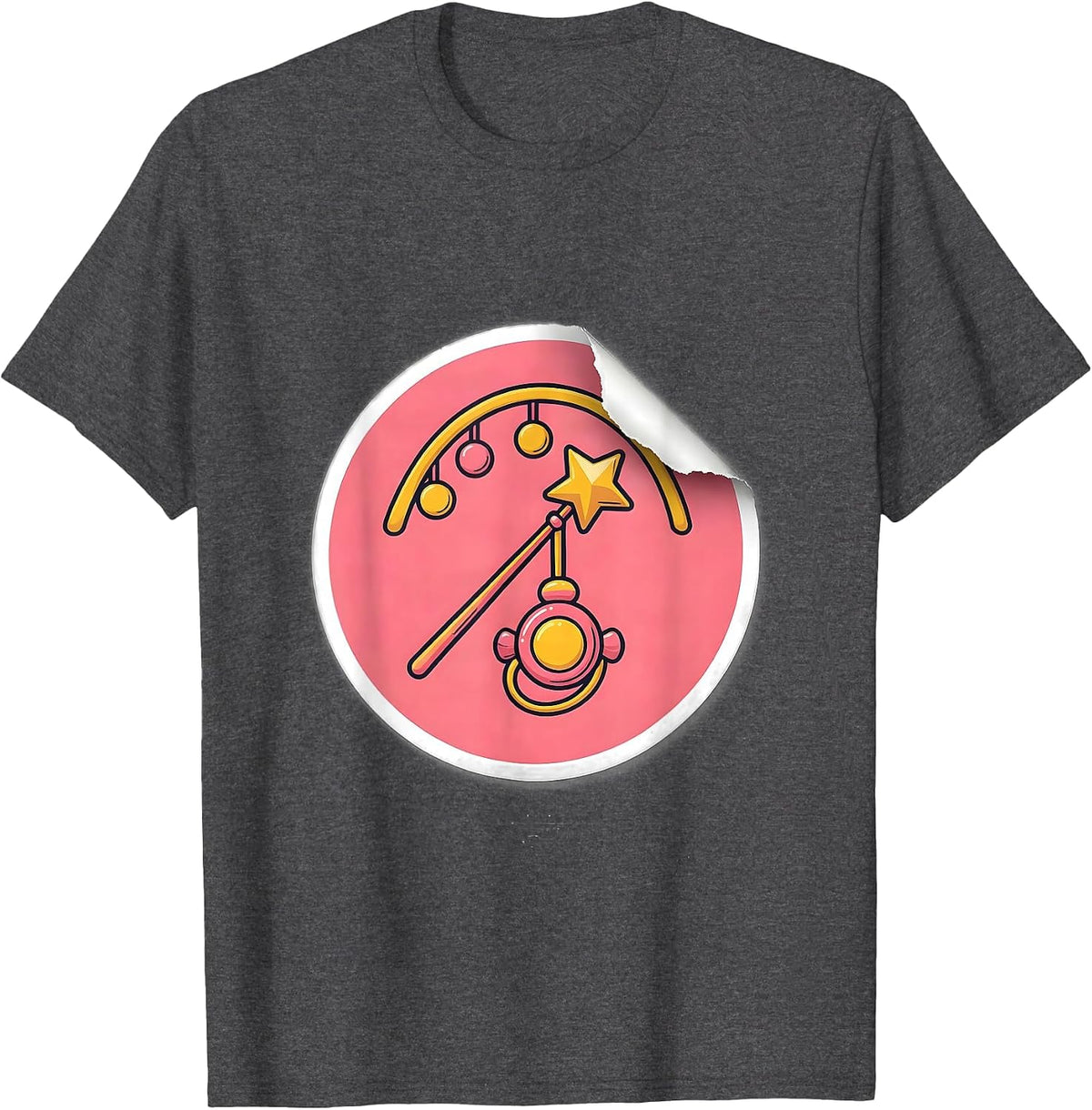 Fresh Sticker Fairy Godmother New Baby Gift Humor T-Shirt - Dark Heather Grey