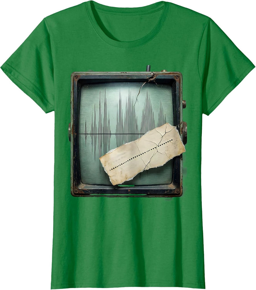 Women's Distressed Ham Radio Operator Hobbyist Humor T-Shirt - Kelly Green