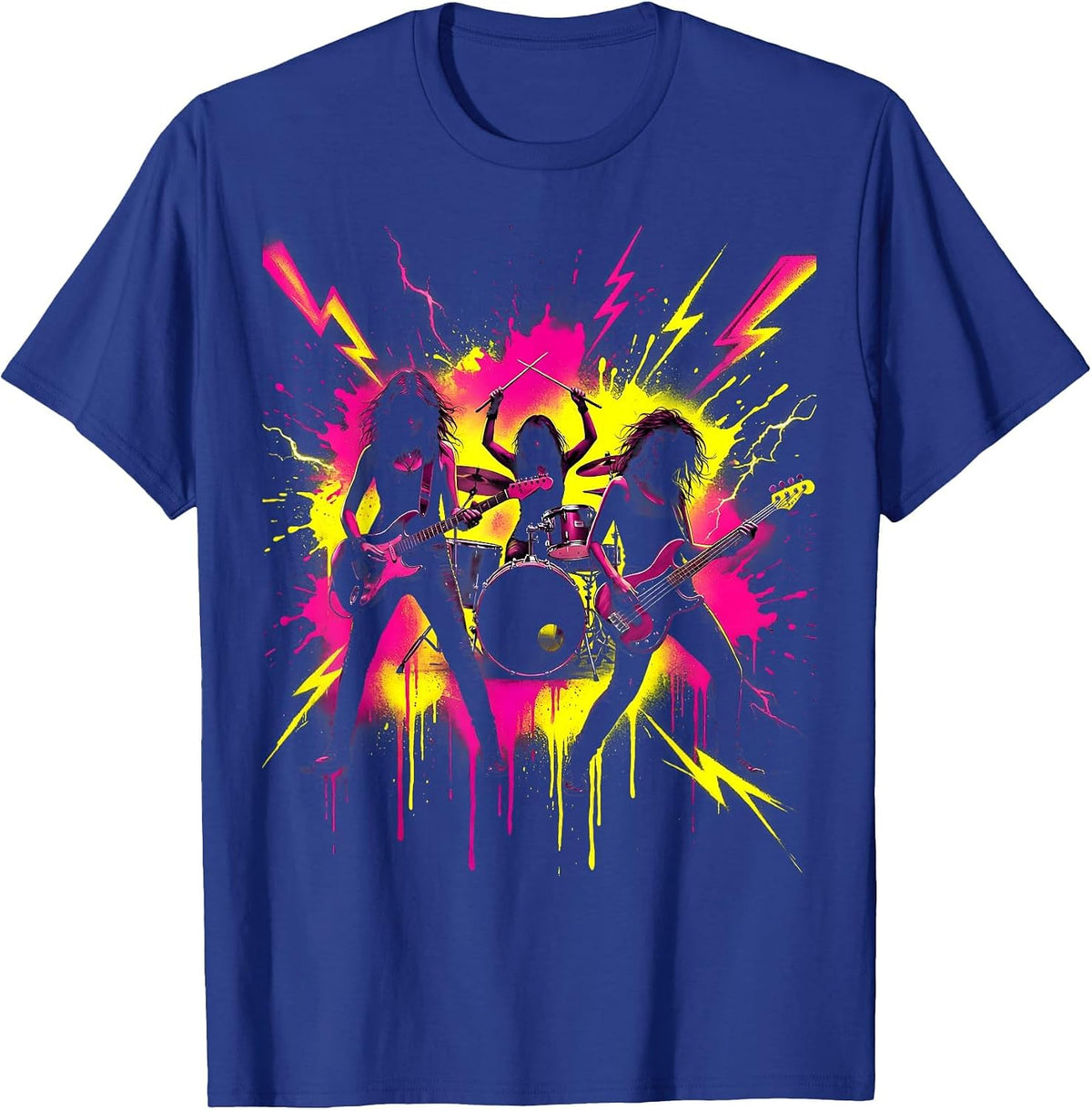 Band of Women Garage Rehearsal Illustration T-Shirt - Royal Blue