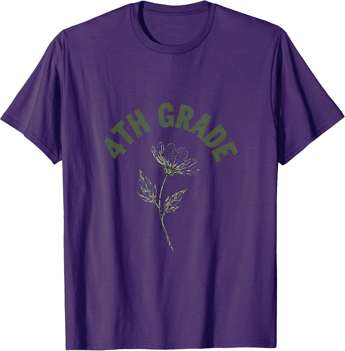 4th Grade Boho Minimalist Back To School Teacher Gift T-Shirt - Purple