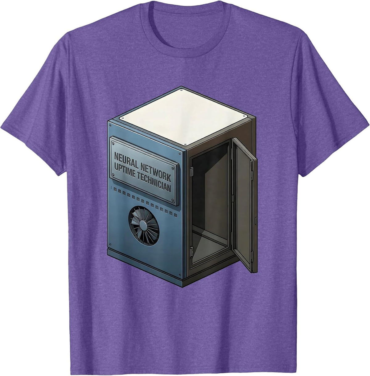 Men's Neural Network Uptime Technician Funny AI Engineer Tech T-Shirt - Purple Heather