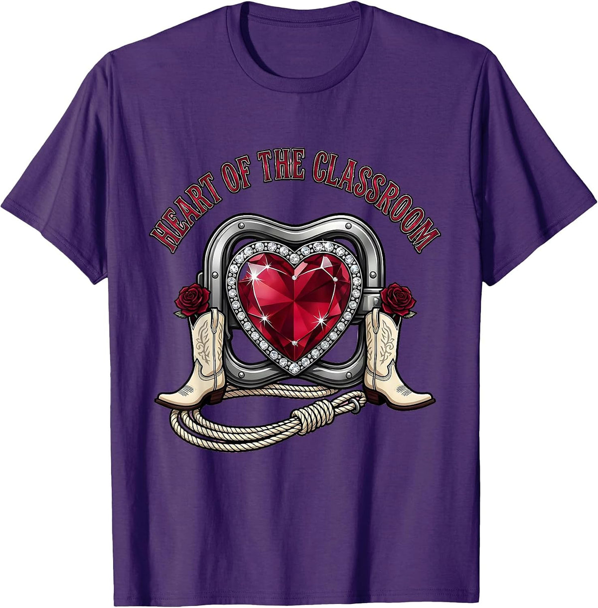 Men's Heart of the Classroom Paraprofessional Design T-Shirt - Purple