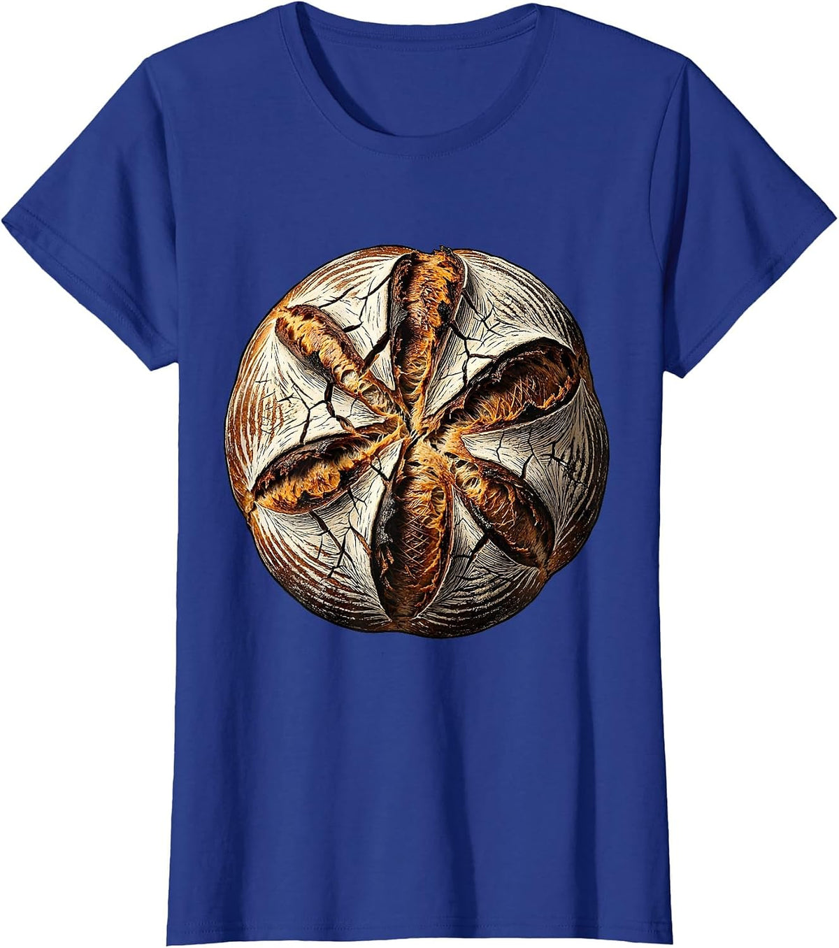 Women's Sourdough Era Scored Dough Oven Bloom Illustration T-Shirt - Royal Blue